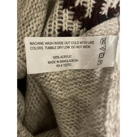 Amongst Others Reindeer Sweater Christmas Burgundy Tan Winter Men’s Medium - Picture 7 of 7